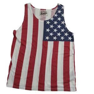 Trademark Brooklyn flag tank mens sz M Patriotic military Americana cotton blend